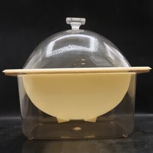 Eagle Milano Collection White Lucite Double Serving Bowl Vintage Midcentury MCM
